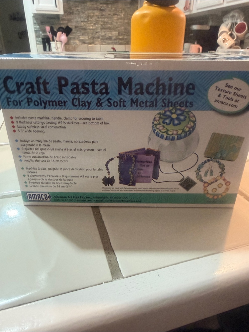 Amaco Craft Pasta Machine - silver with Yellow Handle - Picture 4 of 6